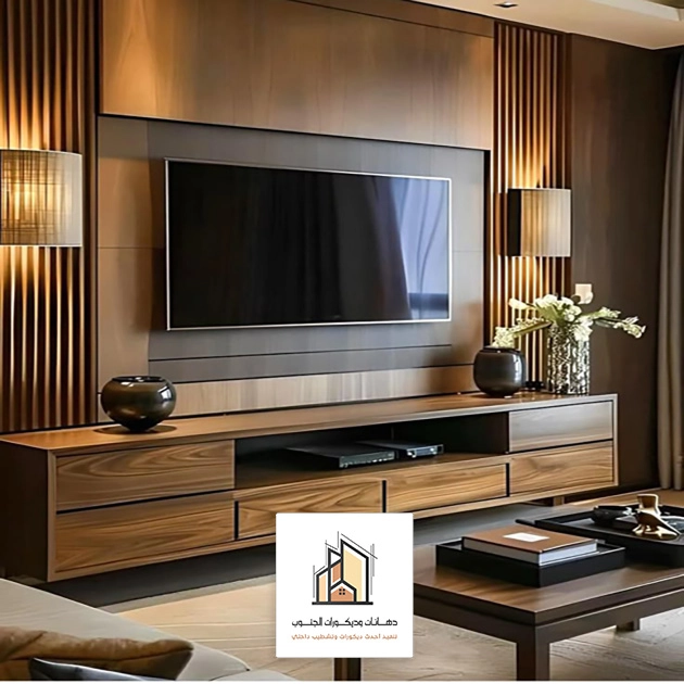 ديكور تلفزيون خشب ابها
