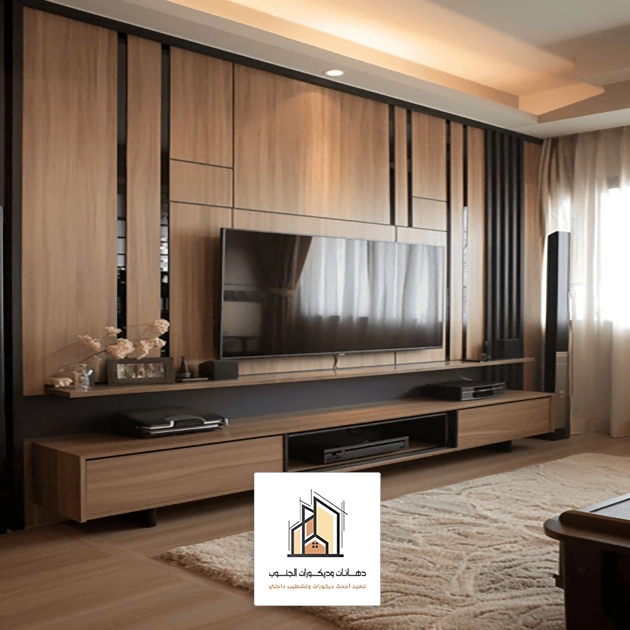 ديكور تلفزيون خشب ابها