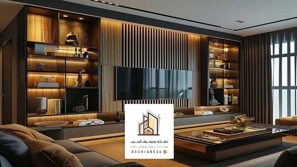 ديكور تلفزيون خشب ابها